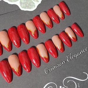 Crimson Elegance press on nails